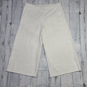 Michael Kors White Cropped Fringed Jeans